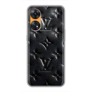 Текстурный Чехол Louis Vuitton для Оппо Рено 8Т (Черный ЛВ)