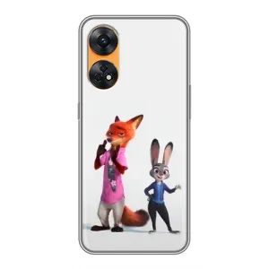 Силиконовый чехол с принтом Зоотрополіс для Oppo Reno 8T (Джуди и Ник)