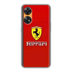 Силиконовый бампер с картинкой машины на Oppo Reno 8T (Ferrari Logo)