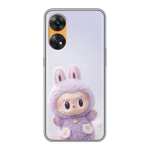 Чехол с принтом Лабубу для Oppo Reno 8T (Фиолетовый Лабубу)