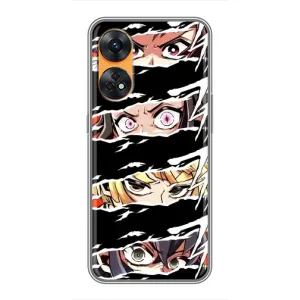 Силіконові чохлі з очіма Anime для Оппо Рено 8Т (Очі на чорному)
