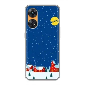 Силіконовий бампер на різдво для Oppo Reno 8T (Місто в снігу)