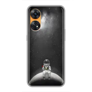 Силиконовый Чехол с принтом "Космонавты" на Oppo Reno 8T (Космонавт романтик)