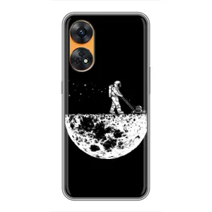 Силиконовый Чехол с принтом "Космонавты" на Oppo Reno 8T (Космонавт)