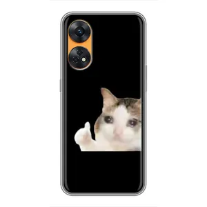 Бампер с принтом Мемы для Oppo Reno 8T (Кот в слезах)
