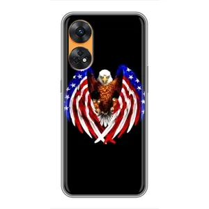 Чохол Прапор USA для Oppo Reno 8T (Крила США)