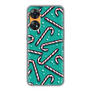 Силіконовий бампер на різдво для Oppo Reno 8T (Льодяники)
