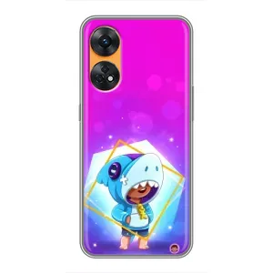 Чехол Бравл Старс для Oppo Reno 8T (Леон в костюме Акулы)