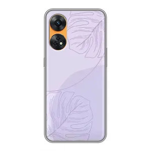 Чохол квітковий дизайн для Oppo Reno 8T (Монстера фіолетова)