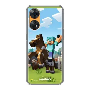 Чехлы для Oppo Reno 8T (Персонажи Майн Крафт) (На коне)