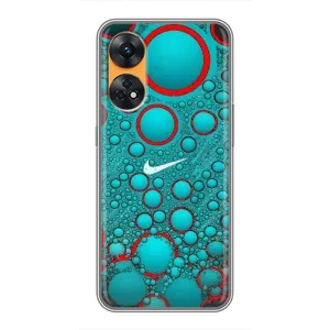Силиконовый Чехол на Oppo Reno 8T с картинкой Nike (Найк зеленый)