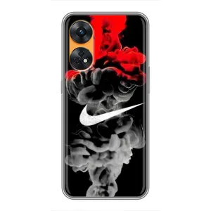 Силиконовый Чехол на Oppo Reno 8T с картинкой Nike (Nike дым)