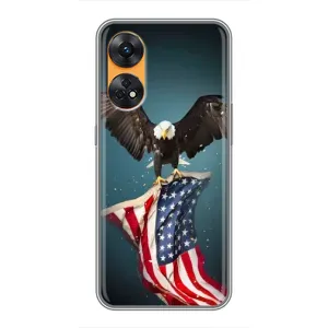 Чохол Прапор USA для Oppo Reno 8T (Орел і прапор)