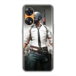 Силиконовый чехол с картинкой "Герой Pubg" на Oppo Reno 8T (Пабг)