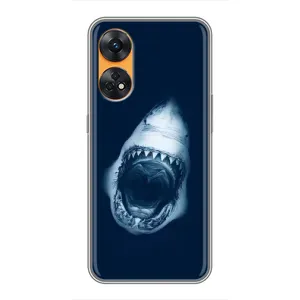 Силиконовый бампер с картинкой животных для Oppo Reno 8T (Пасть Акулы)