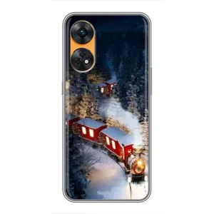 Силіконовий бампер на різдво для Oppo Reno 8T (Потяг)
