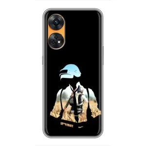 Силиконовый чехол с картинкой "Герой Pubg" на Oppo Reno 8T (Пубг мен)
