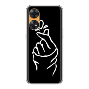 Чохол (Знак сердечка) для Oppo Reno 8T (Сердечко на чорному)
