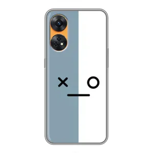 Силиконовые Чехлы (смешные стикеры) для Oppo Reno 8T (Серо-белый)