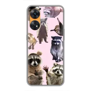 Силиконовый Чехол с Енотами на Oppo Reno 8T (Смешные Еноты)