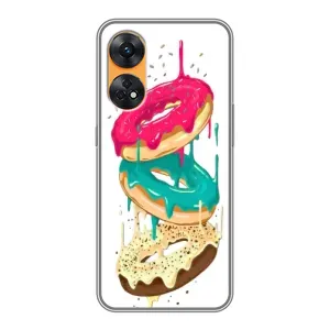 Чехол с изображением вкусной еды для Oppo Reno 8T (Сочные пончики)