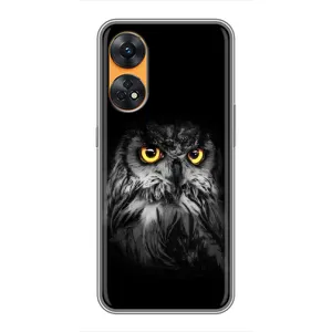 Чехлы с принтом СОВЫ для Oppo Reno 8T (Сова на чёрном)