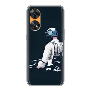 Силиконовый чехол с картинкой "Герой Pubg" на Oppo Reno 8T (В экиперовке)
