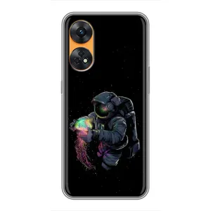 Силиконовый Чехол с принтом "Космонавты" на Oppo Reno 8T (В руках земля)
