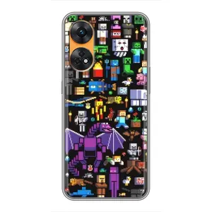 Чехол майнкрафт для Oppo Reno 8T (Все персонажи)