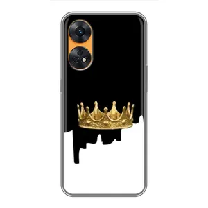 Чохол (Корона на чорному фоні) для Оппо Рено 8Т (Золота корона)