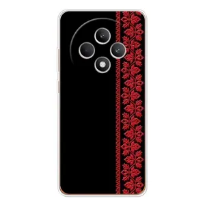 Силиконовый Чехол на OPPO Reno12 F (Красная Вышиванка)