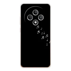 Чехол с картинками на черном фоне для OPPO Reno12 F (Ноты)