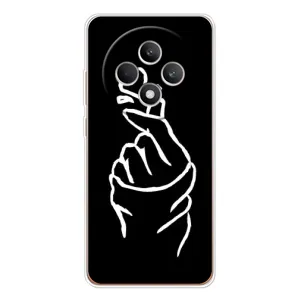 Чохол (Знак сердечка) для OPPO Reno12 F (Сердечко на чорному)