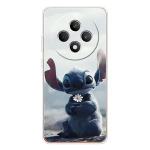 Чехол с рисунком Стич для OPPO Reno12 F (Стич с цветочком)