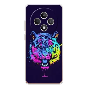 Силиконовый бампер с картинкой животных для OPPO Reno12 F (Тигр-Арт)