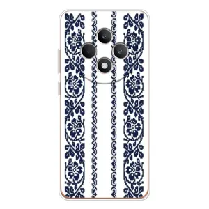 Силиконовый Чехол на OPPO Reno12 FS с картинкой Вышиванки (Синяя вышиванка)