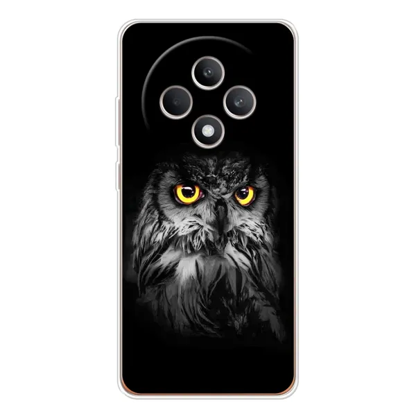 Чехол с рисунком «Сова на чёрном» для OPPO Reno12 FS Чехол с рисунком «Сова на чёрном» для OPPO Reno12 FS