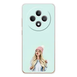 Силіконовый Чохол на OPPO Reno12 FS з картинкой Модных девушек (В шапці)