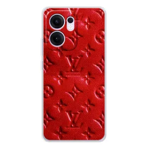 Текстурний Чохол Louis Vuitton для Рено 13 Ф (Червоний ЛВ)
