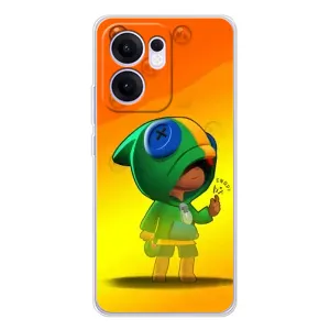Чехол Бравл Старс для OPPO Reno13 F (LEON в кофте)