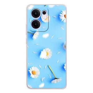 Чехол с Цветами для OPPO Reno13 F (ромашки на голубом)