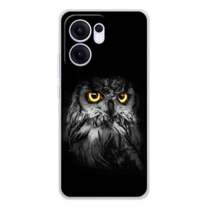 Чехлы с принтом СОВЫ для OPPO Reno13 F (Сова на чёрном)