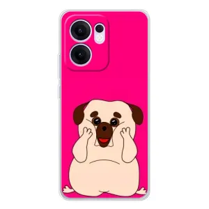 Чехол (ТПУ) Милые собачки для OPPO Reno13 F (Веселый Мопсик)