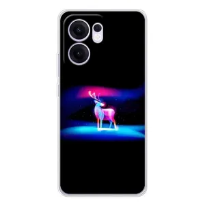 Силиконовый бампер с картинкой животных для OPPO Reno13 F (Яркий олень)