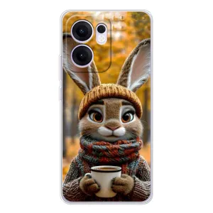 Печатный чехол «Зверята с кофе» для OPPO Reno 13F (Зайчик с кофе)