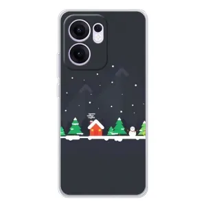 Силиконовый бампер на рождество для OPPO Reno13 FS 5G (Город зимний)