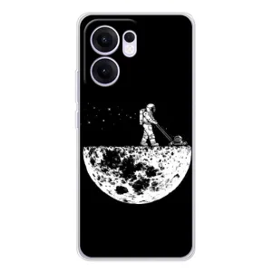 Силиконовый Чехол с принтом "Космонавты" на OPPO Reno13 FS 5G (Космонавт)