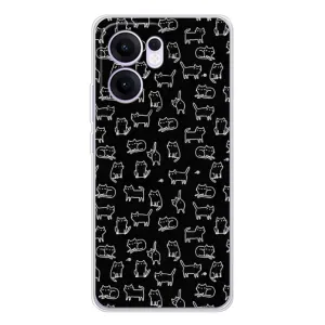 Чехол на тематику: Коты для OPPO Reno 13 FS 5G (Котики на черном)