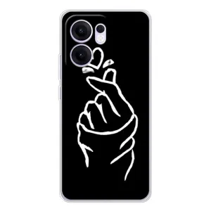 Чохол (Знак сердечка) для OPPO Reno13 FS 5G (Сердечко на чорному)