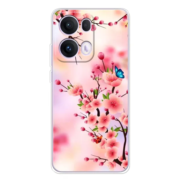 Чехол с рисунком «Бабочки на сакуре» для OPPO Reno13 Pro Чехол с рисунком «Бабочки на сакуре» для OPPO Reno13 Pro